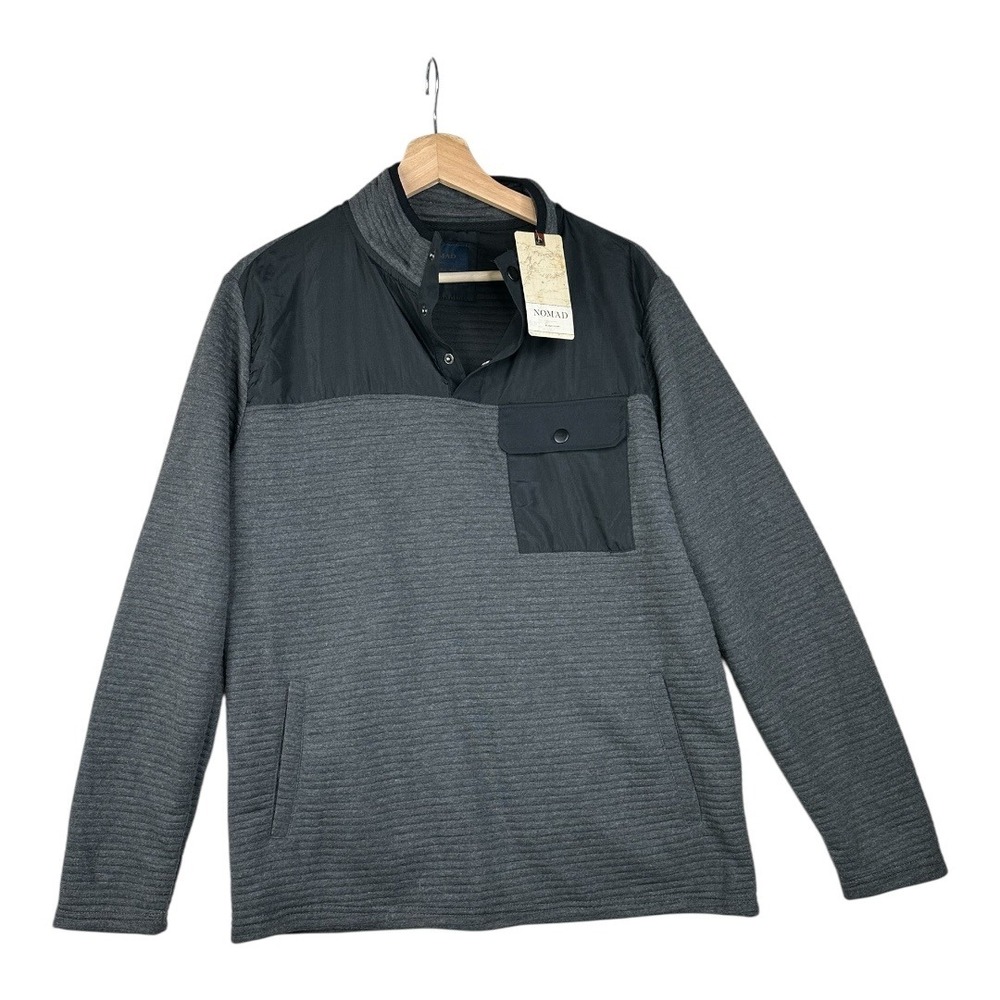 New Nomad Quarter Snap Pullover Sweater Mens size‎ Medium Gray/Black